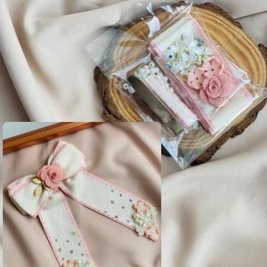 Kit laço c/ pontas bege/rosé - Imagem 1