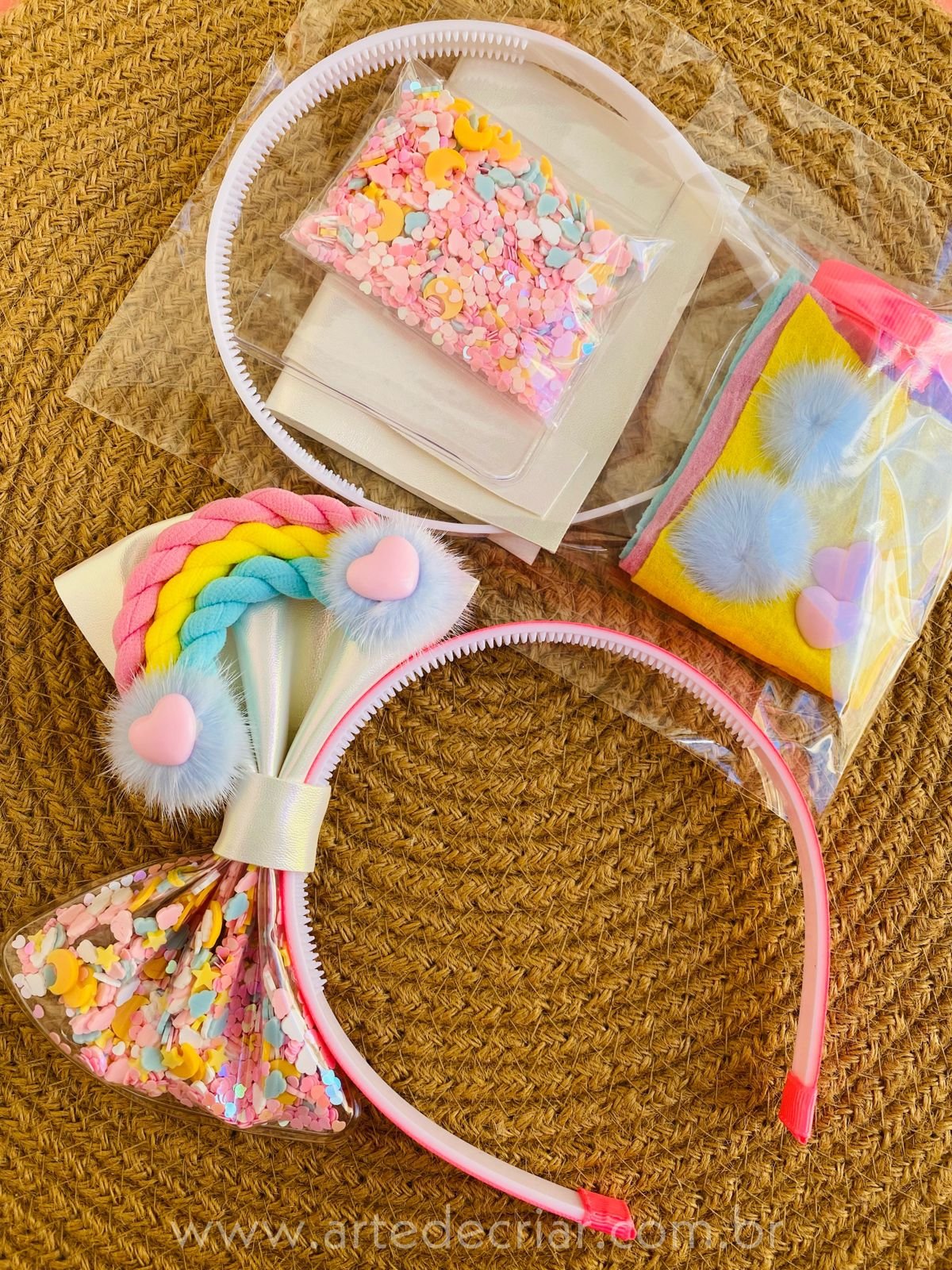 Kit tiara arco-íris