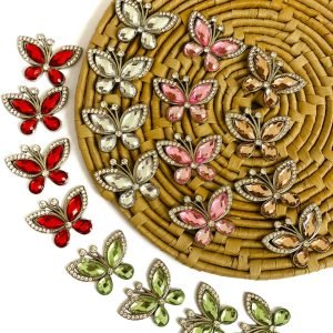 Borboleta de metal prata c/ strass - Imagem 1