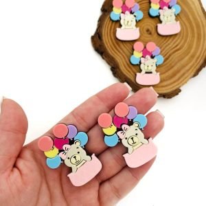 Aplique de acrílico p/ laço - urso com balões - Imagem 1