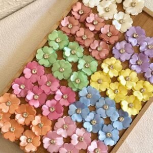 Flor camélia de cetim (1 und) - Imagem 2