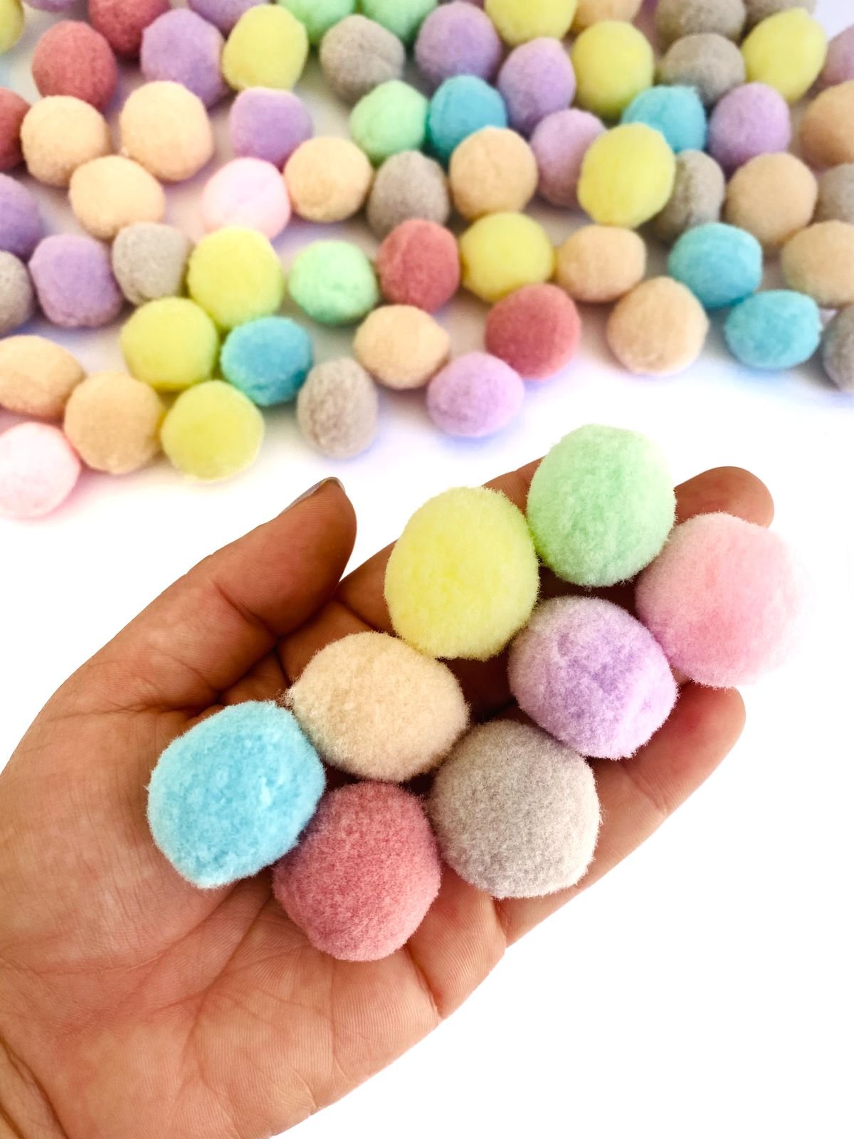 Pompom micro fibra candy color 30mm (8 und)