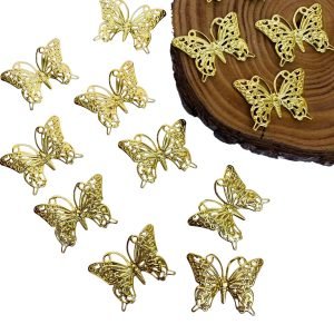 Borboleta de metal dourada  (2 und) - Imagem 1