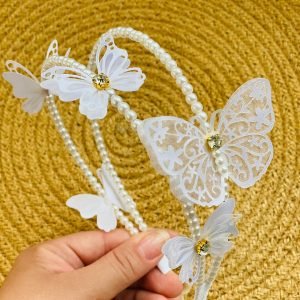 Aplique Borboleta rendada de cetim e organza 6cm. (2 pares) - Imagem 2