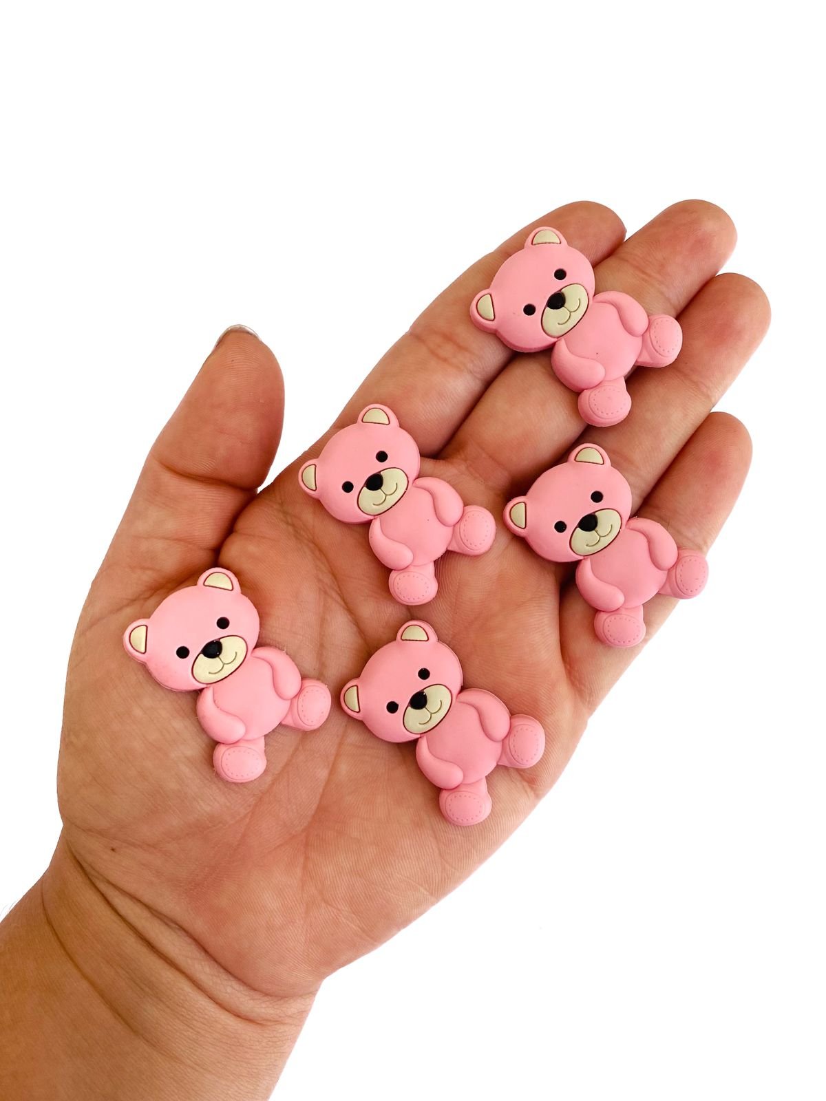 Aplique emborrachado urso baby rosa