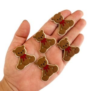 Aplique emborrachado urso marrom com gravata vermelha - Imagem 1