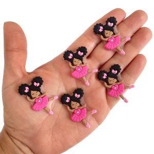 Aplique emborrachado bailarina cabelo preto - Imagem 1