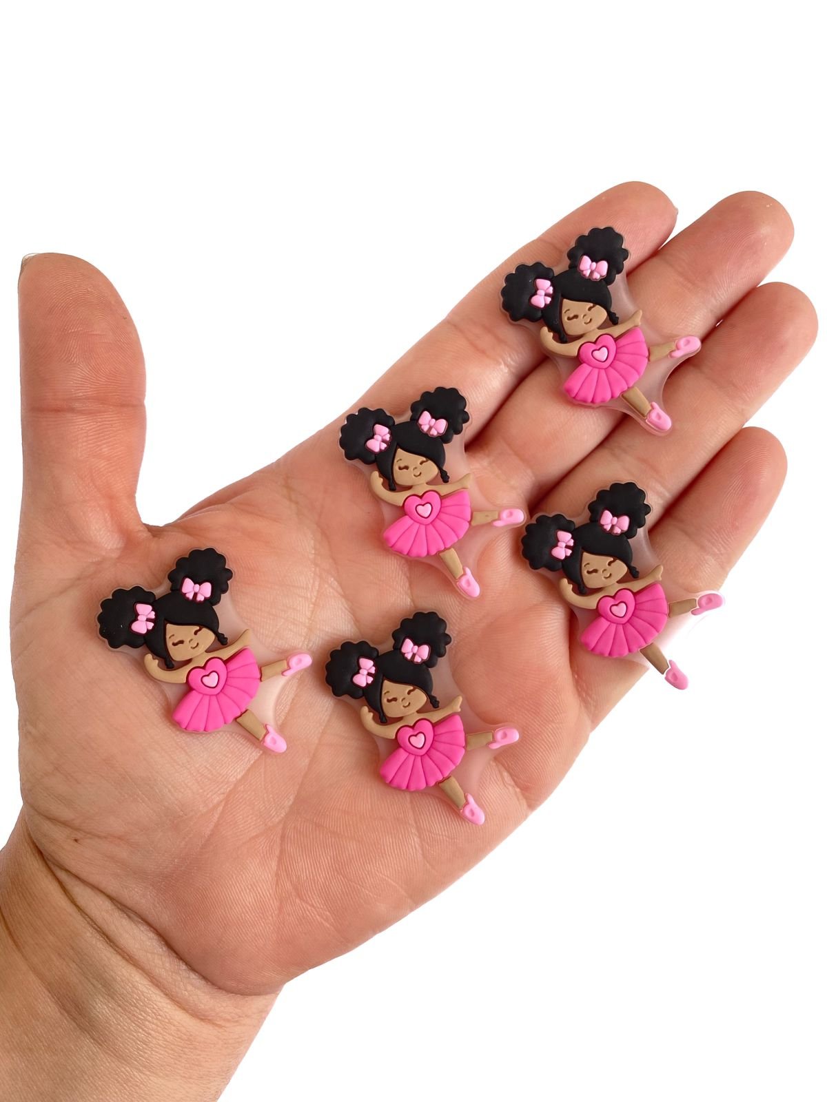 Aplique emborrachado bailarina cabelo preto