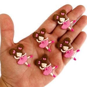 Aplique emborrachado bailarina cabelo castanho - Imagem 1