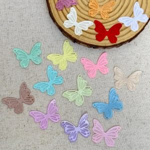 Borboleta vazada de cetim 4cm. ( 6 pares.)