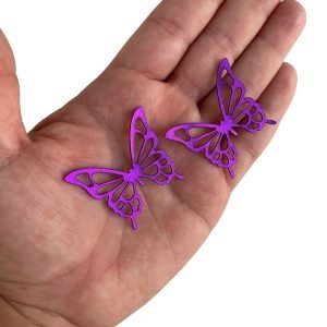 Aplique Borboleta de lonita roxo 4cm. (2 und) - Imagem 1