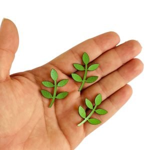 Aplique folha de lonita verde 3,5cm (2 und) - Imagem 1