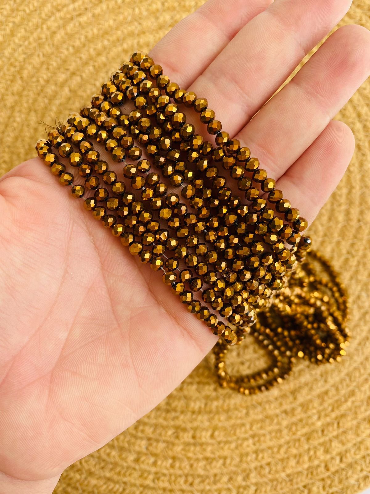 Fio de cristal cobre metalizado 4mm