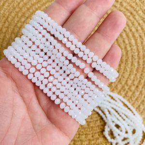 Fio de cristal branco leitoso 4mm - Imagem 1
