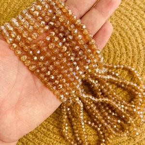 Fio de cristal dourado transparente 6mm - Imagem 1