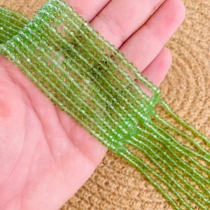 Fio de cristal verde folha transparente 4mm - Imagem 1