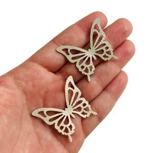 Aplique Borboleta de lonita dourada holográfica 4cm. (2 und) - Imagem 1