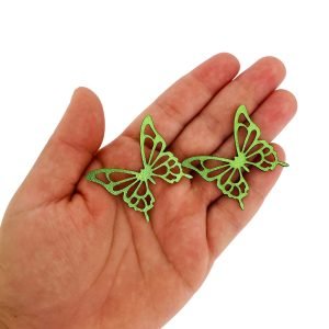 Aplique Borboleta de lonita verde 4cm. (2 und) - Imagem 1