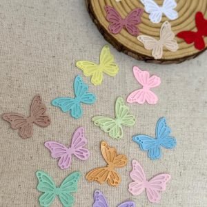 Borboleta vazada de cetim 3cm ( 6 pares.) - Imagem 1