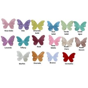 Borboleta vazada de cetim 3cm ( 6 pares.) - Imagem 2