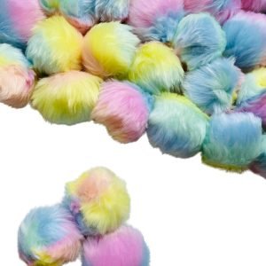 Pompom pelúcia mesclado candy color 5cm.