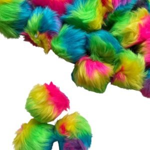 Pompom pelúcia mesclado colorido 5cm. - Imagem 1