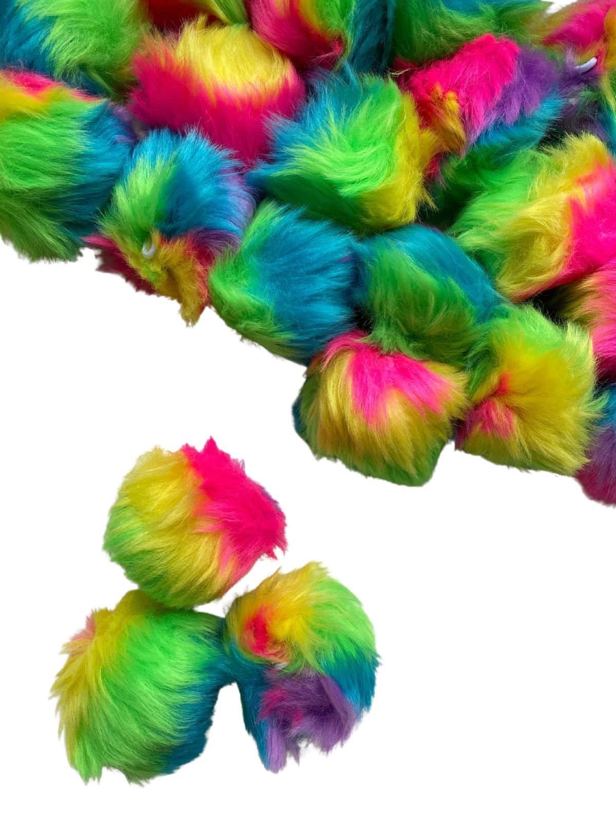 Pompom pelúcia mesclado colorido 5cm.