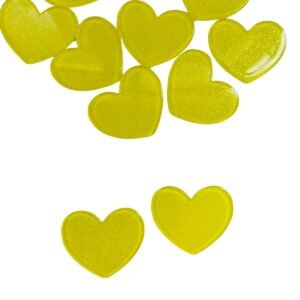 Aplique de resina Coração c/gliter amarelo 'P' - Imagem 1