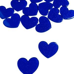 Aplique de resina Coração c/gliter azul royal 'P' - Imagem 1