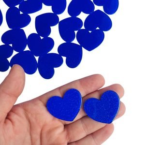Aplique de resina Coração c/gliter azul royal 'G' - Imagem 1