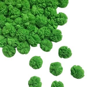 Pompom de tule verde 2,5cm (6 und)