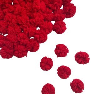Pompom de tule vermelho 2,5cm (6 und)