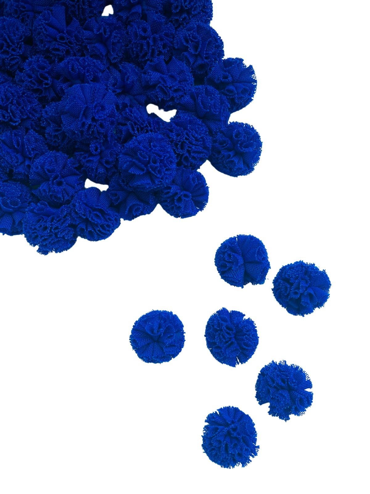 Pompom de tule azul royal 2,5cm (6 und)