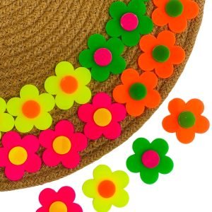 Aplique de acrílico Flor neon 4cm - Imagem 1