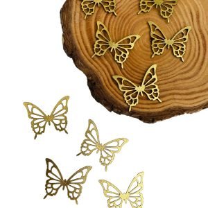 Aplique Borboleta de lonita dourada 3x2,5cm. (2 und) - Imagem 1