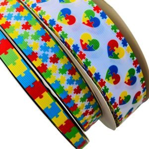 Fita Yama estampa escolar quebra-cabeça autismo - Imagem 1