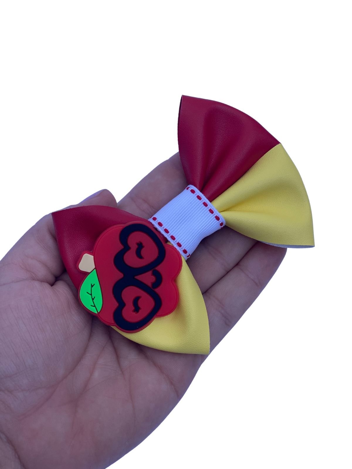 Kit escolar laço duplo Vermelho c/ amarelo ( M )
