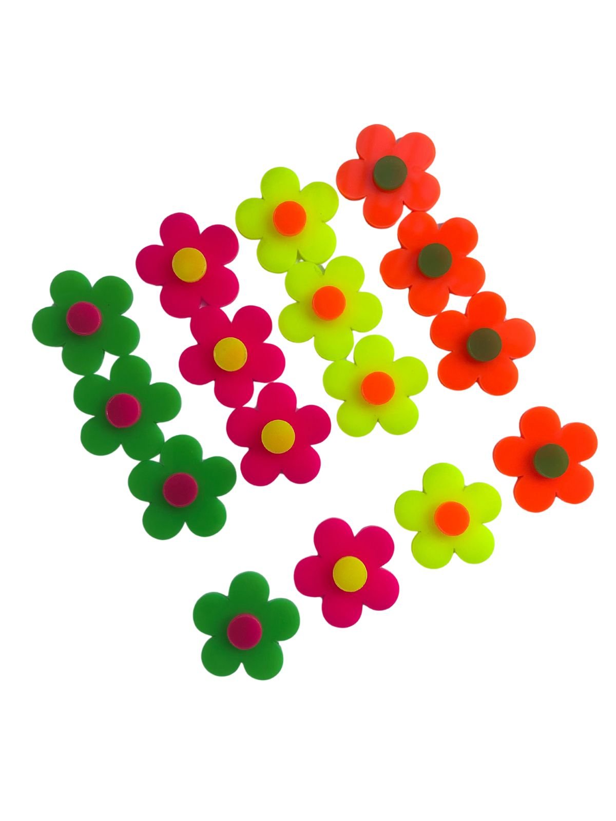 Aplique de acrílico Flor neon 3cm