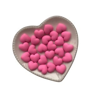 Aplique de resina coração fosco rosa médio (5 und) - Imagem 1