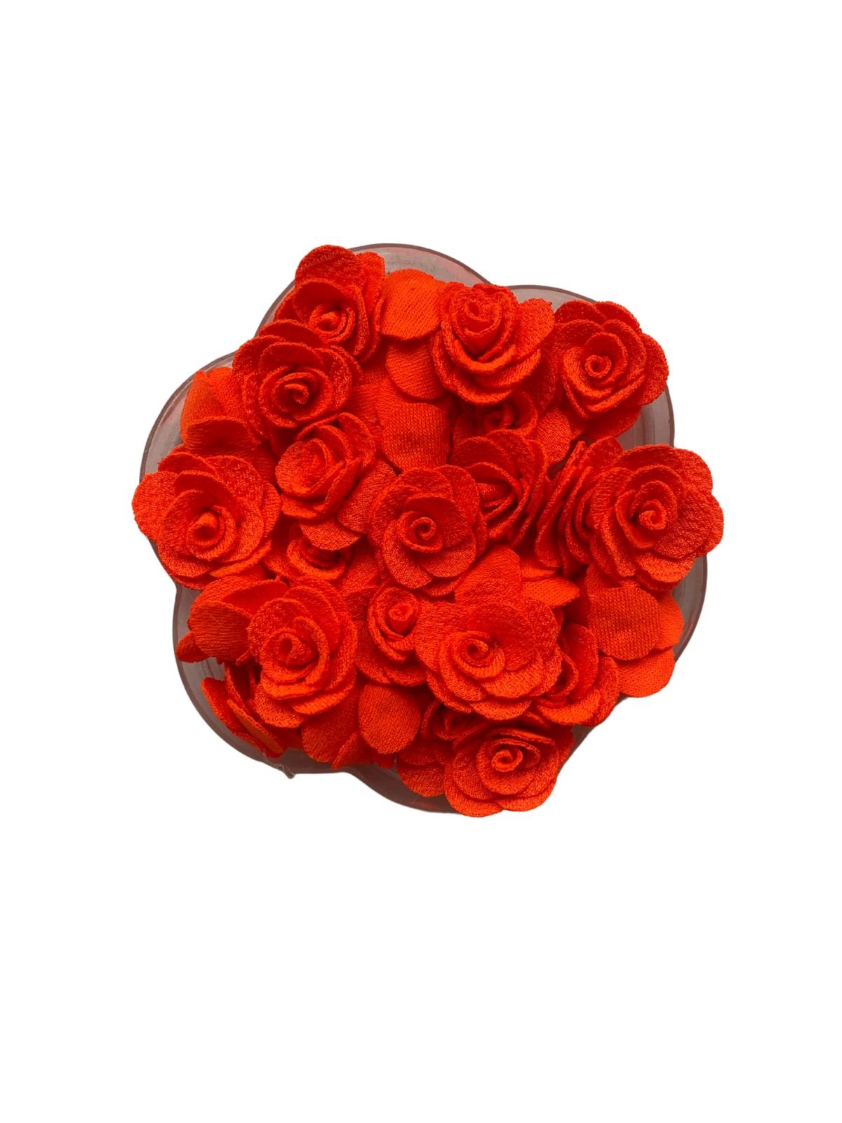 Flor em tecido poliéster laranja neon (2 unds)