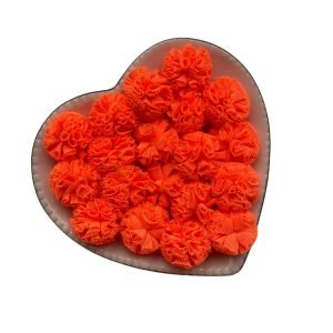 Pompom de tule laranja neon 2,5cm (6 und)