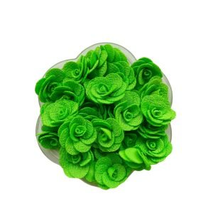 Flor em tecido poliéster verde neon (2 unds) - Imagem 1