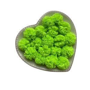 Pompom de tule verde neon 2,5cm (6 und)