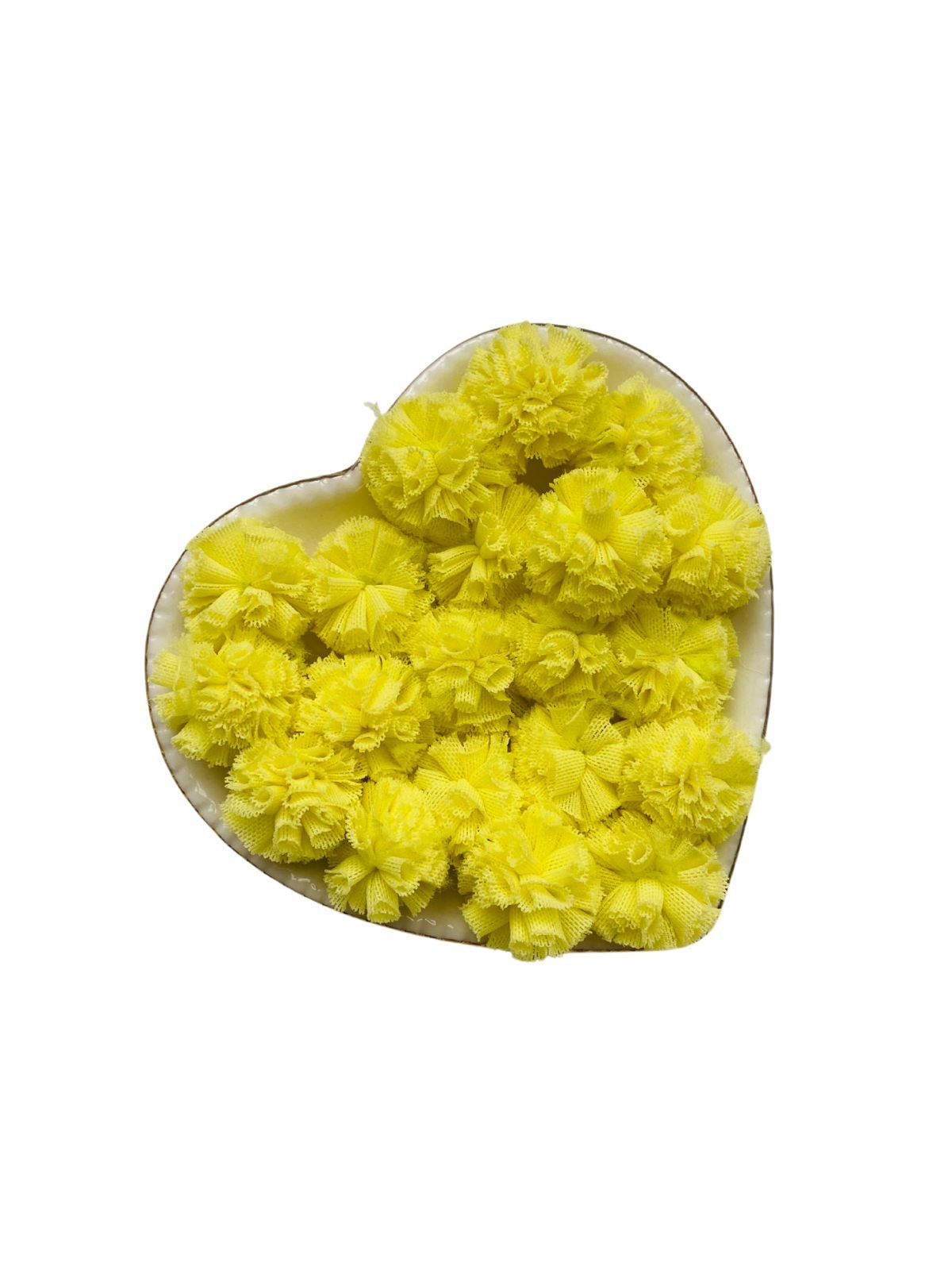 Pompom de tule amarelo neon 2,5cm (6 und)