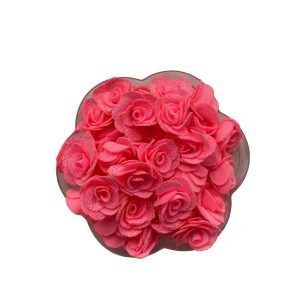 Flor em tecido poliéster rosa chiclete (2 unds)