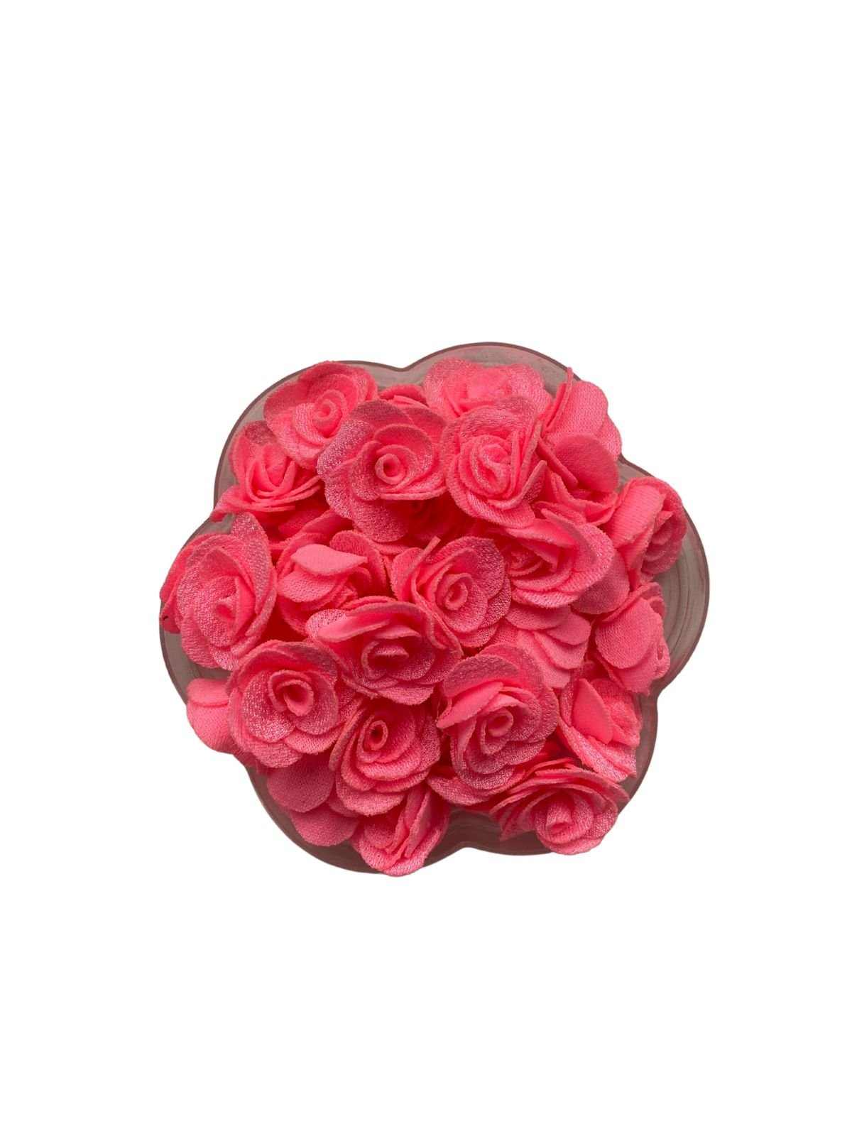 Flor em tecido poliéster rosa chiclete (2 unds)