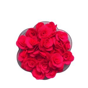 Flor em tecido poliéster rosa neon (2 unds)