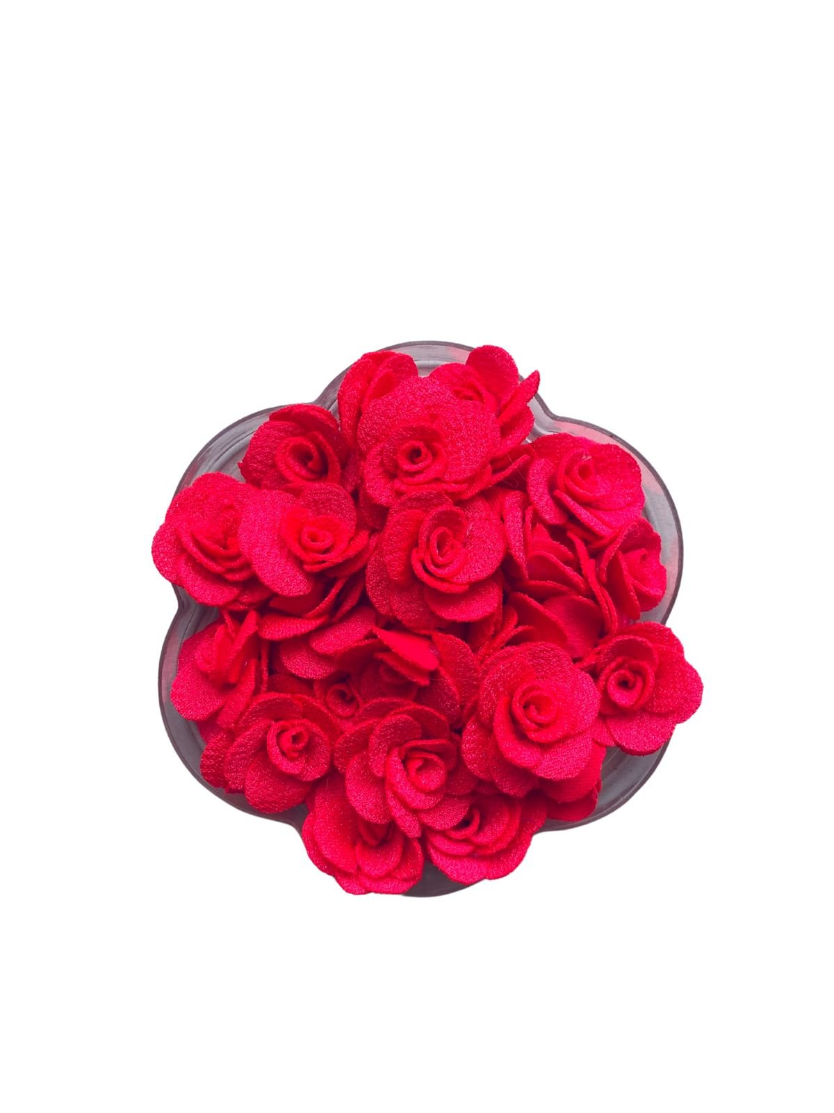Flor em tecido poliéster rosa neon (2 unds)