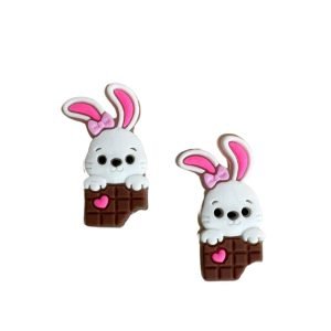 Aplique emborrachado  coelho c/ chocolate (2 und) - Imagem 1