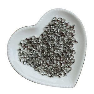 Fecho lagosta de metal prata 10mm (10 und) - Imagem 1